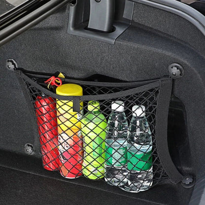 2 x Car Stretchable Small Cargo Net Pocket Trunk Side Elastic Storage Mesh Bag