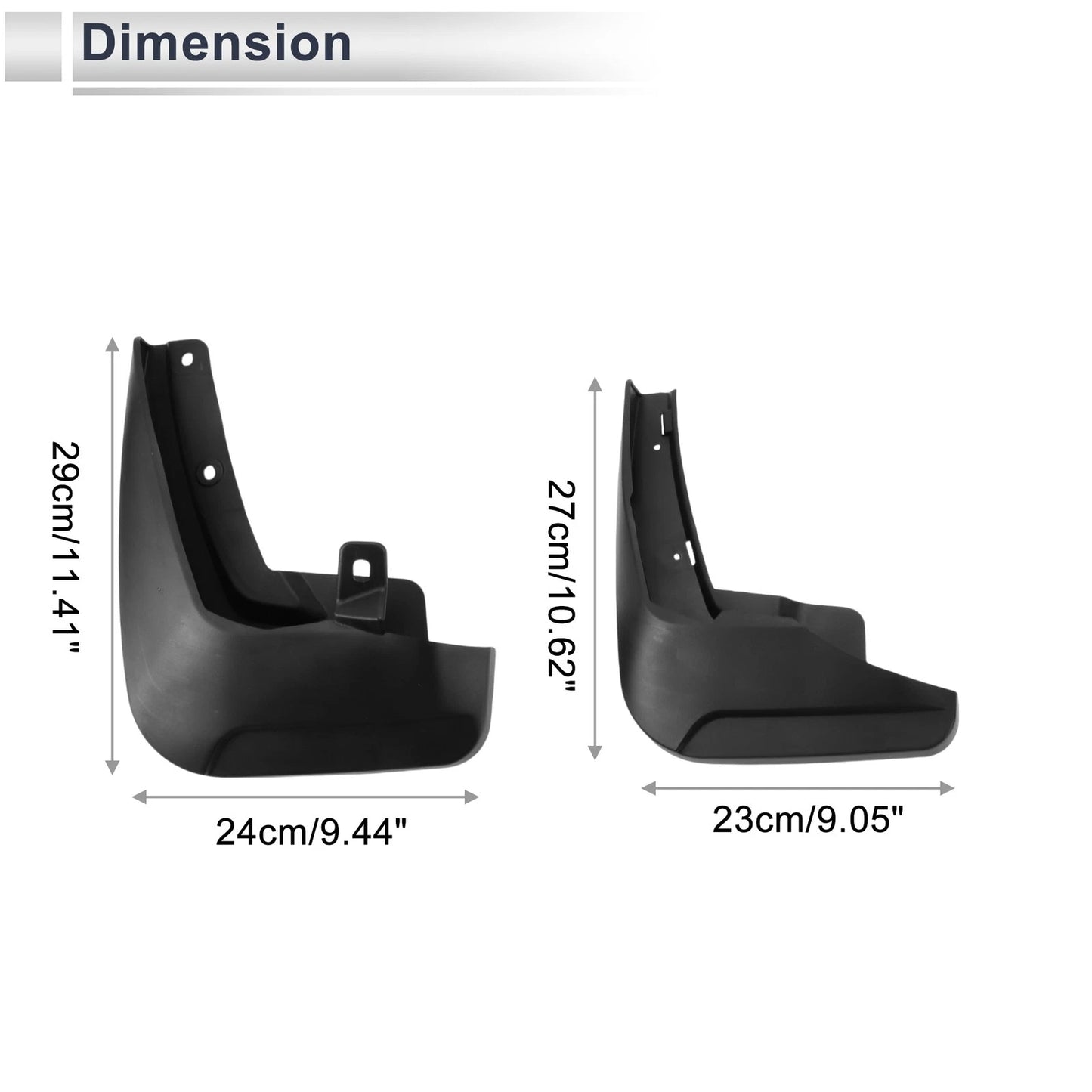 Set of 2 Mud Flaps Splash Guards for Audi E-tron (2019–2022)