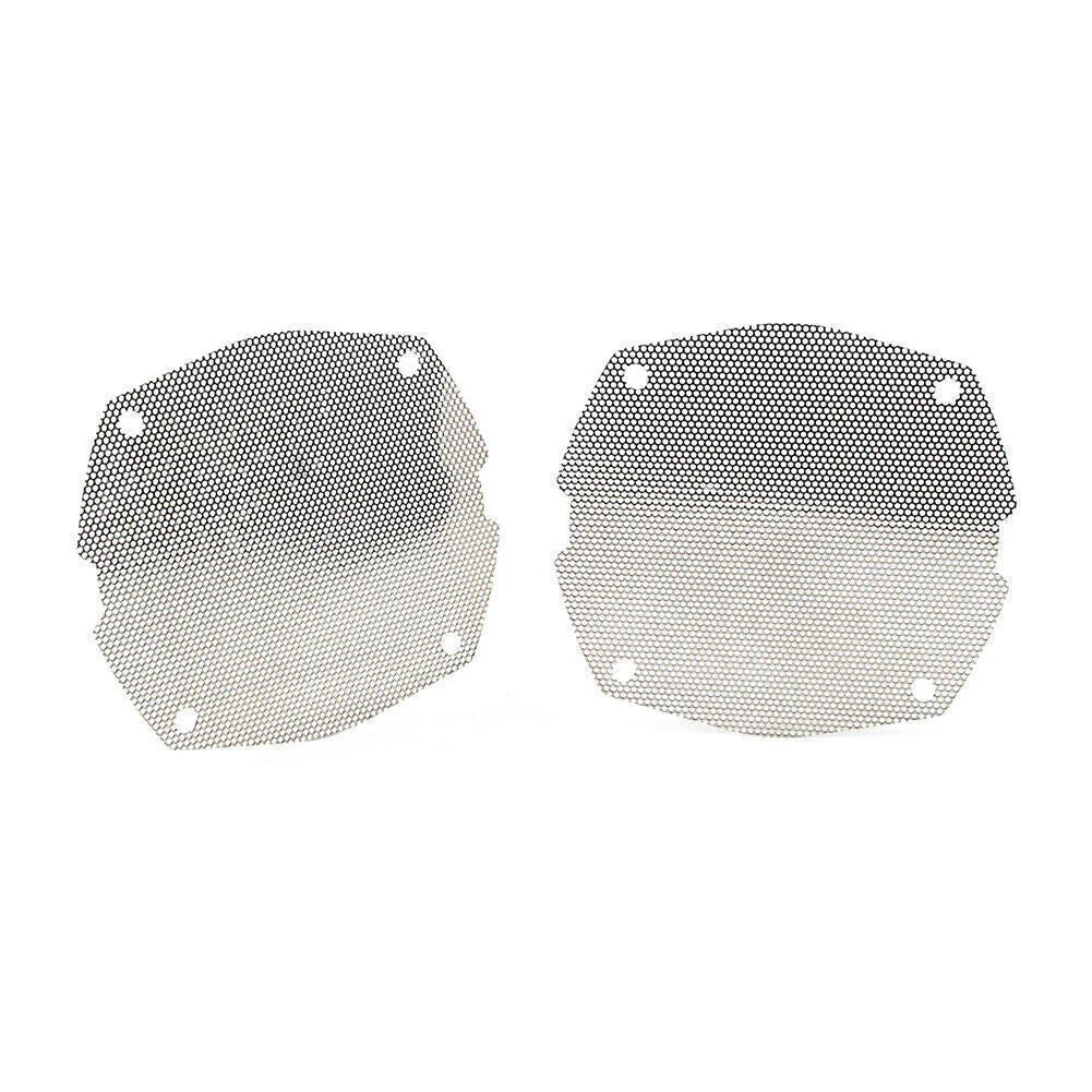 Chrome Front Fairing Mesh Speaker Grilles for Harley Dresser FLH/T Electra Glide