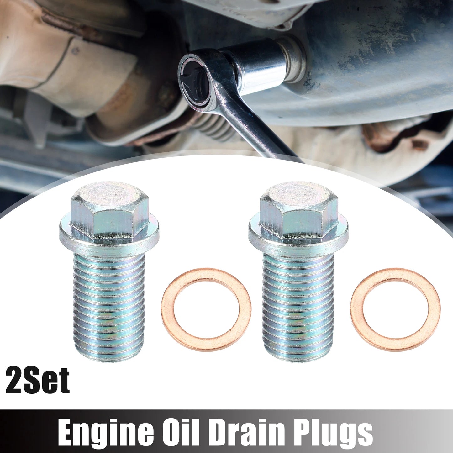 Set of 2 M14x1.5 Engine Oil Drain Plug with Washer A1119970330 for Mercedes-Benz
