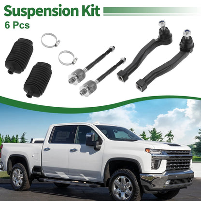 6 Pcs Front Suspension Kit Tie Rod Ends with Boots for Suzuki Swift (2004-2010)