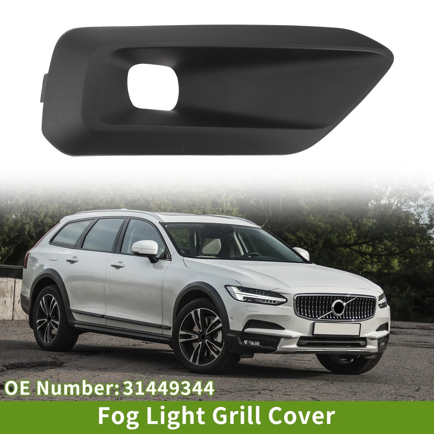 1 Pc Fog Light Grill for Volvo XC40 (2020) No. 31449344 Black