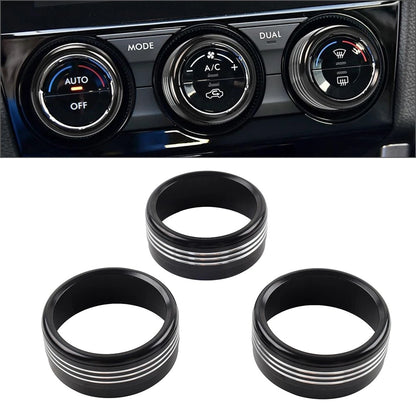 Set of 4 AC Climate Control Knob Ring Covers for Subaru Forester XV Crosstrek WRX STi