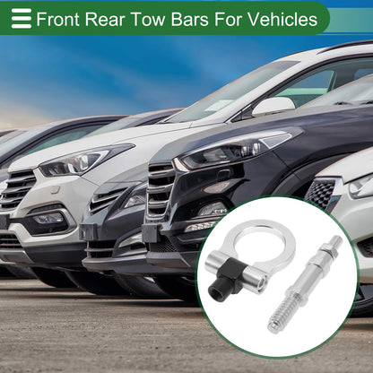 Tow Hook for Volkswagen MK7 (2014–2022) 11mm Aluminum Alloy 122mm Silver Tone
