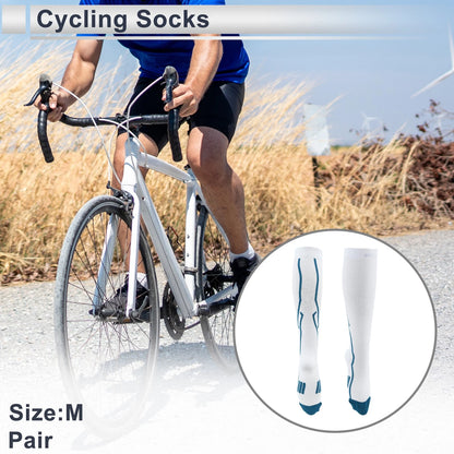 Cycling Socks Shock Absorption Size M High-cut White Blue