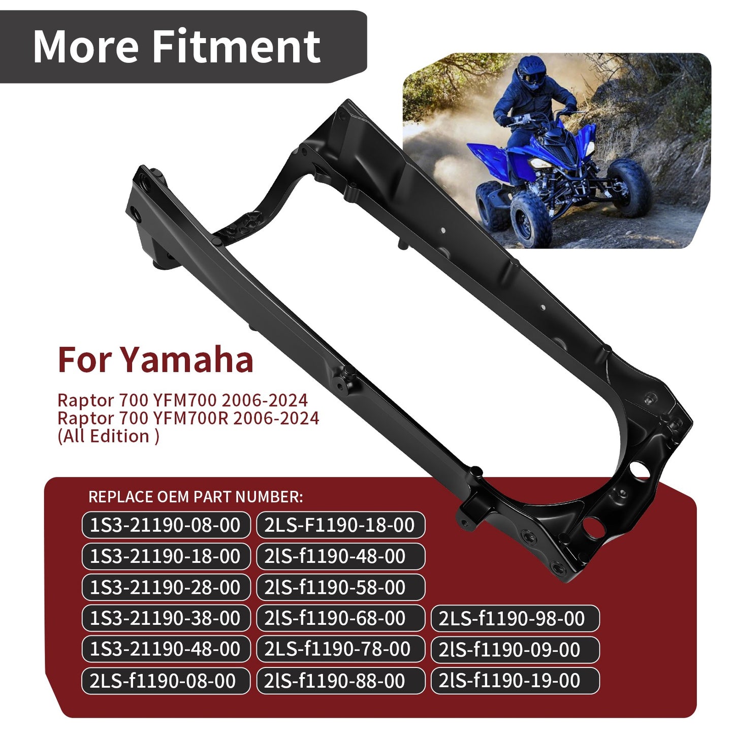 Aluminum Black Sub Frame for Yamaha Raptor 700 (2006–2024)