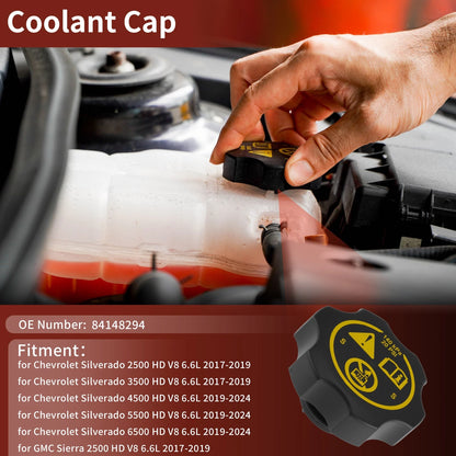 Coolant Cap for Chevrolet Silverado 2500 HD V8 6.6L (2017–2019) No. 84148294 Black