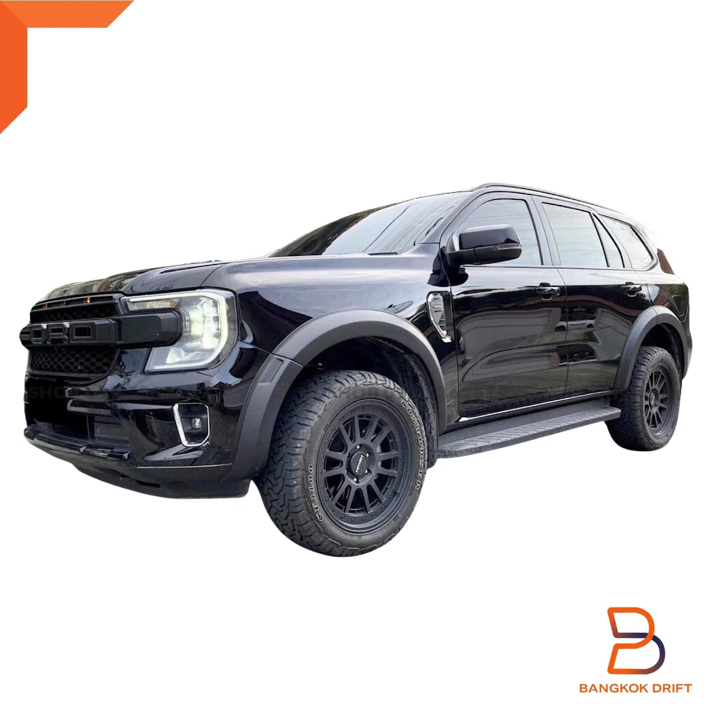 Matte Black Fender Flares for Ford Everest UB U704 (2022-2024)
