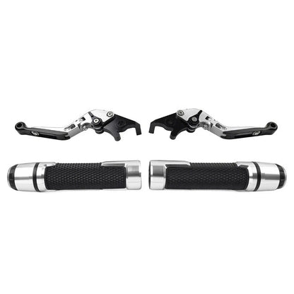 Silver Extendable Brake Clutch Levers Grip Set for Kawasaki ZX10R (2016-2023)