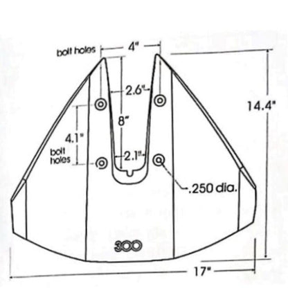 Sport-300 Whale Tail HydroFoil Stabilizer for Outboards (40-350 HP)