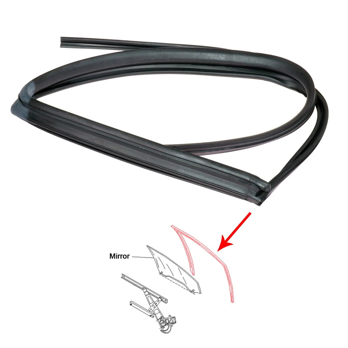 Rear Door Glass Run Rubber Seal for Nissan Sentra B13 (1995–1999)