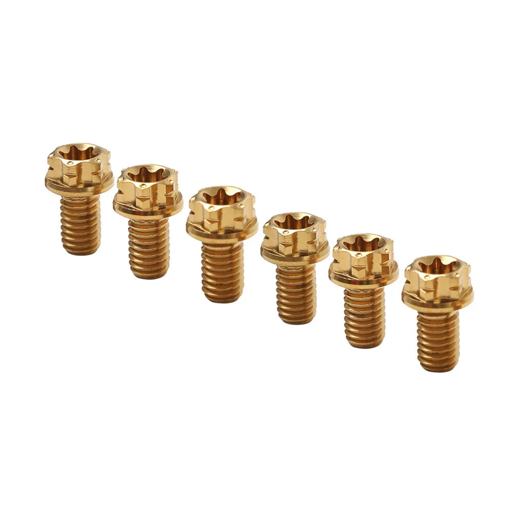6pcs M6x25mm Titanium Torx Head Flange Bolts for Bike Motorcycle
