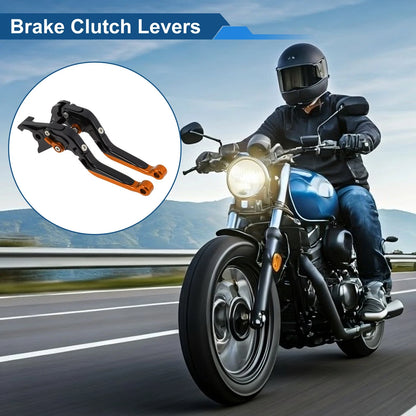 Adjustable Brake Clutch Levers for Honda CBR650R (2019–2023) Black Orange