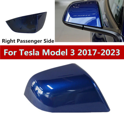 Blue Right Passenger Side Mirror Cover Cap for Tesla Model 3 (2017–2023)