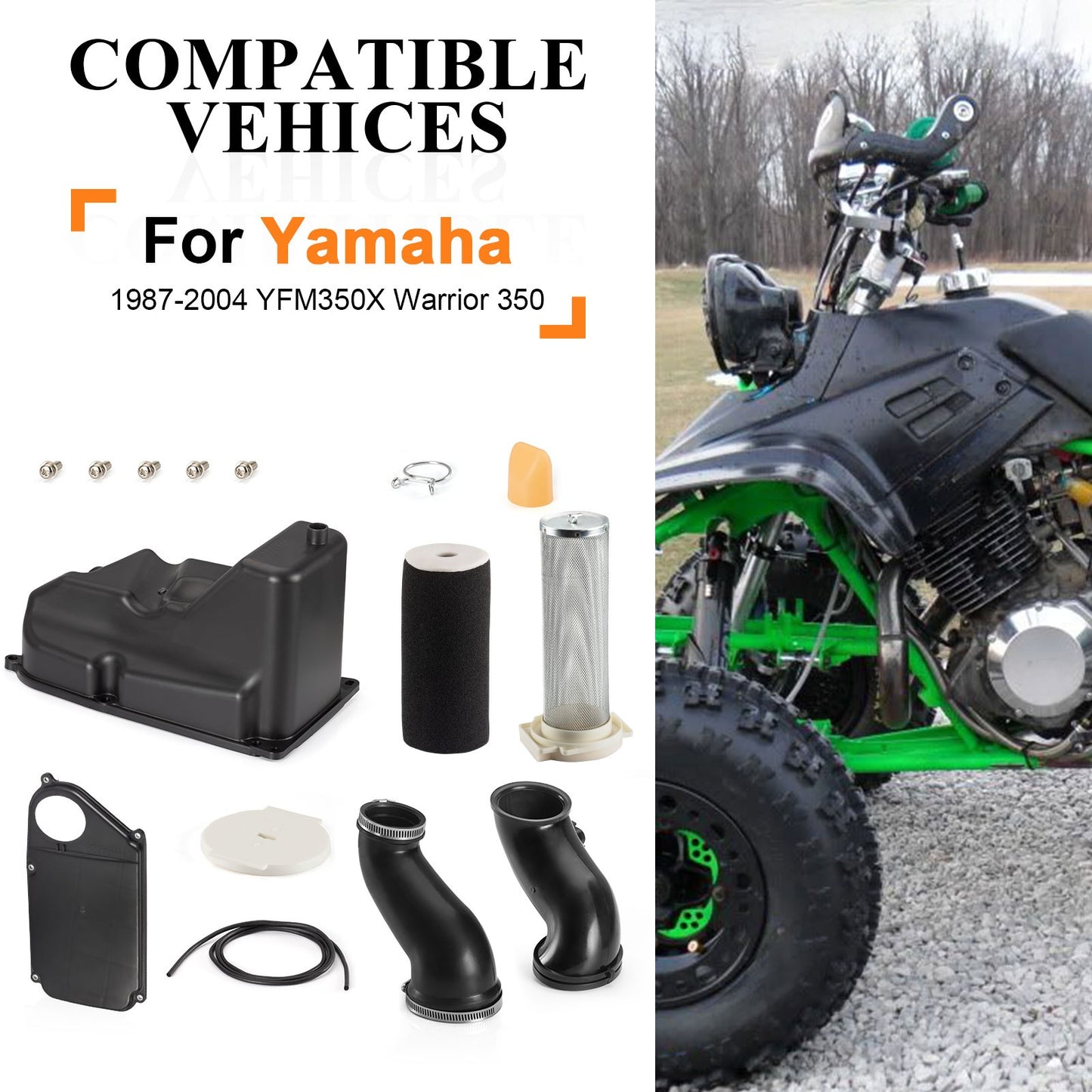 Air Filter Box Complete Kit for Yamaha Warrior 350 (1987–2004)