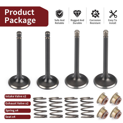 Intake Exhaust Valves & Seals for EZGO Golf Cart 295cc 350cc (1992–1995)