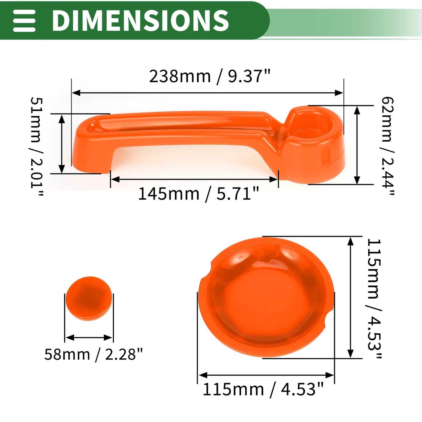 Set of 2 Exterior Door Handle Covers for Jeep Wrangler JK (2007–2017) ABS Orange