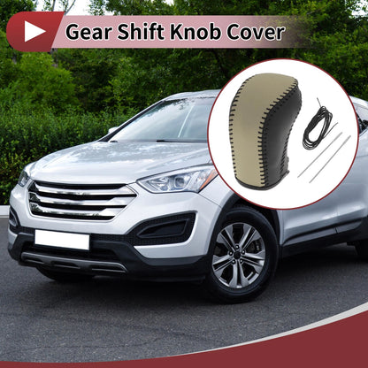 1 Pc Gear Shift Knob Cover for Hyundai Tucson (2015–2018) Black Beige