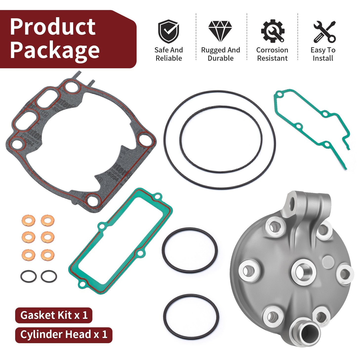 Cylinder Head & Top End Gasket Kit for Yamaha YZ250 (2001–2002, 2011–2024)