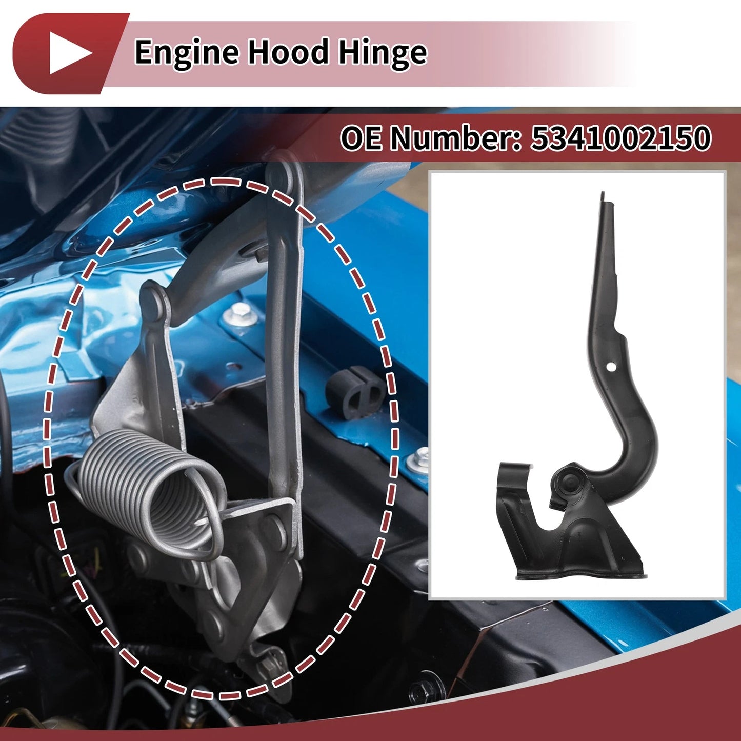 Hood Hinge for Toyota Corolla E150 (2008) Right Side