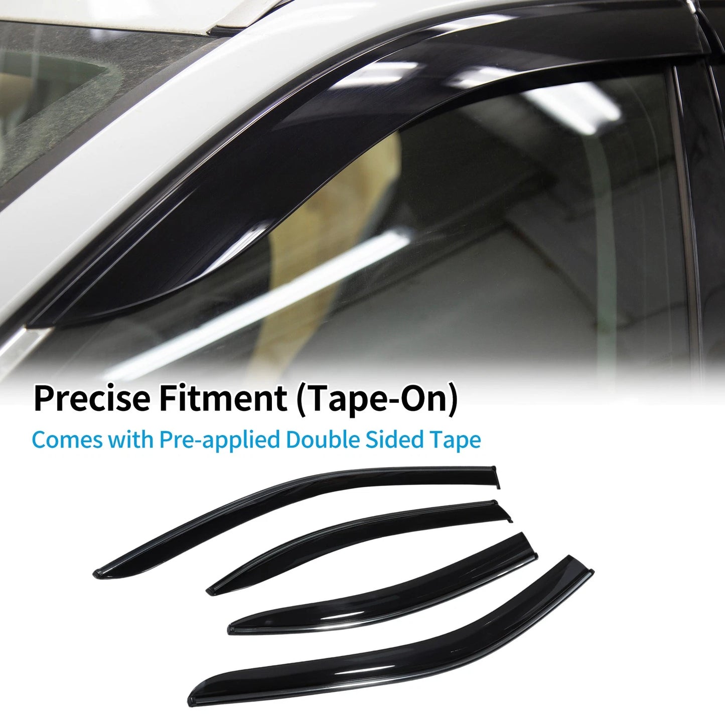 Set of 4 Window Deflectors for Skoda Superb MK3 (2015–2023) Black