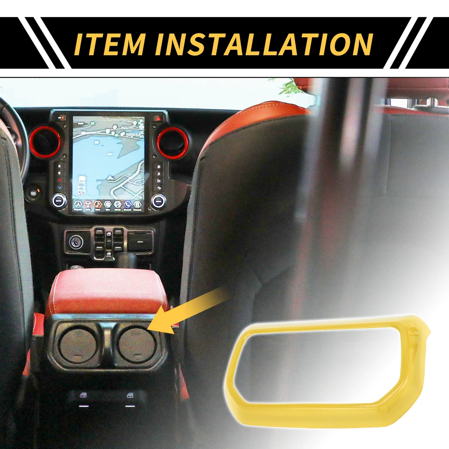 Rear Air Vent Armrestbox AC Outlet Panel Cover for Jeep Wrangler JL (2018–2023)