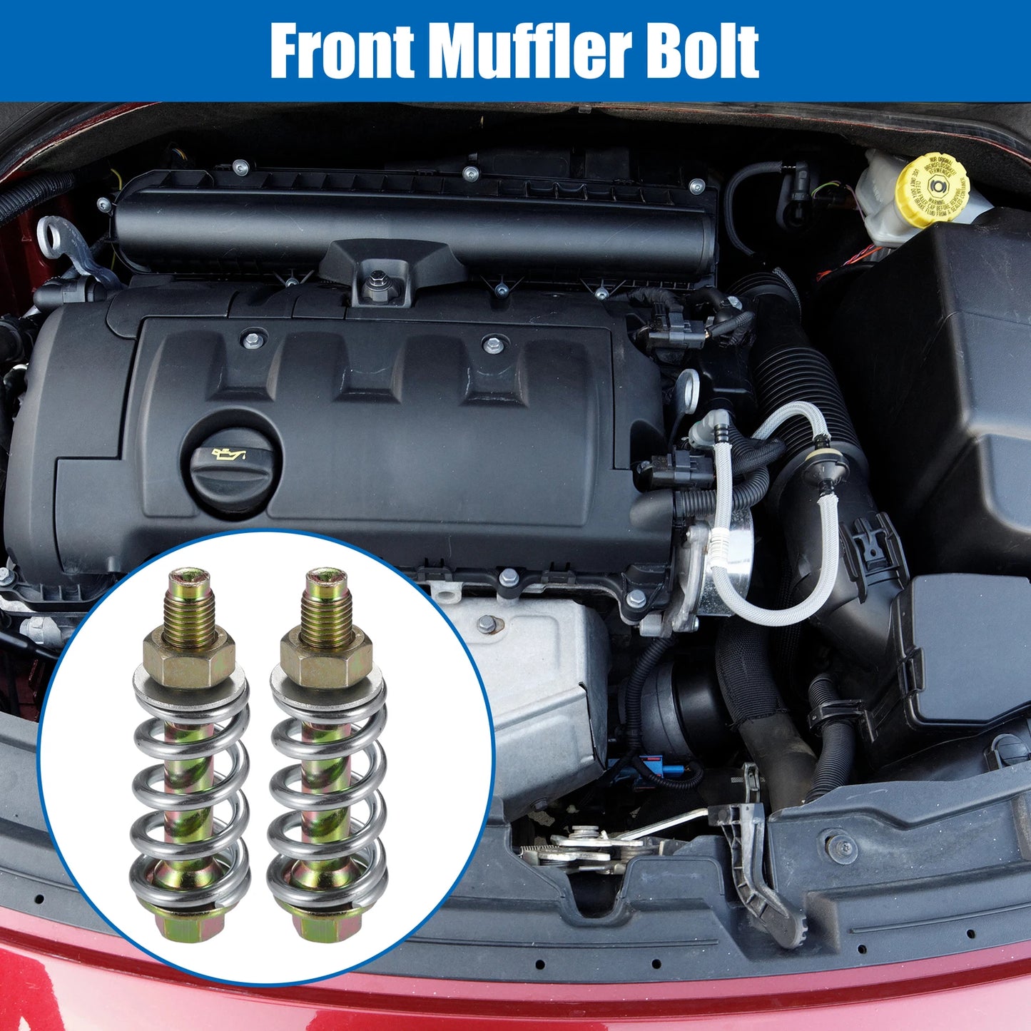 Set of 2 Exhaust Manifold Bolt Nut Spring Repair Kit for Toyota (No. 206068H30A)