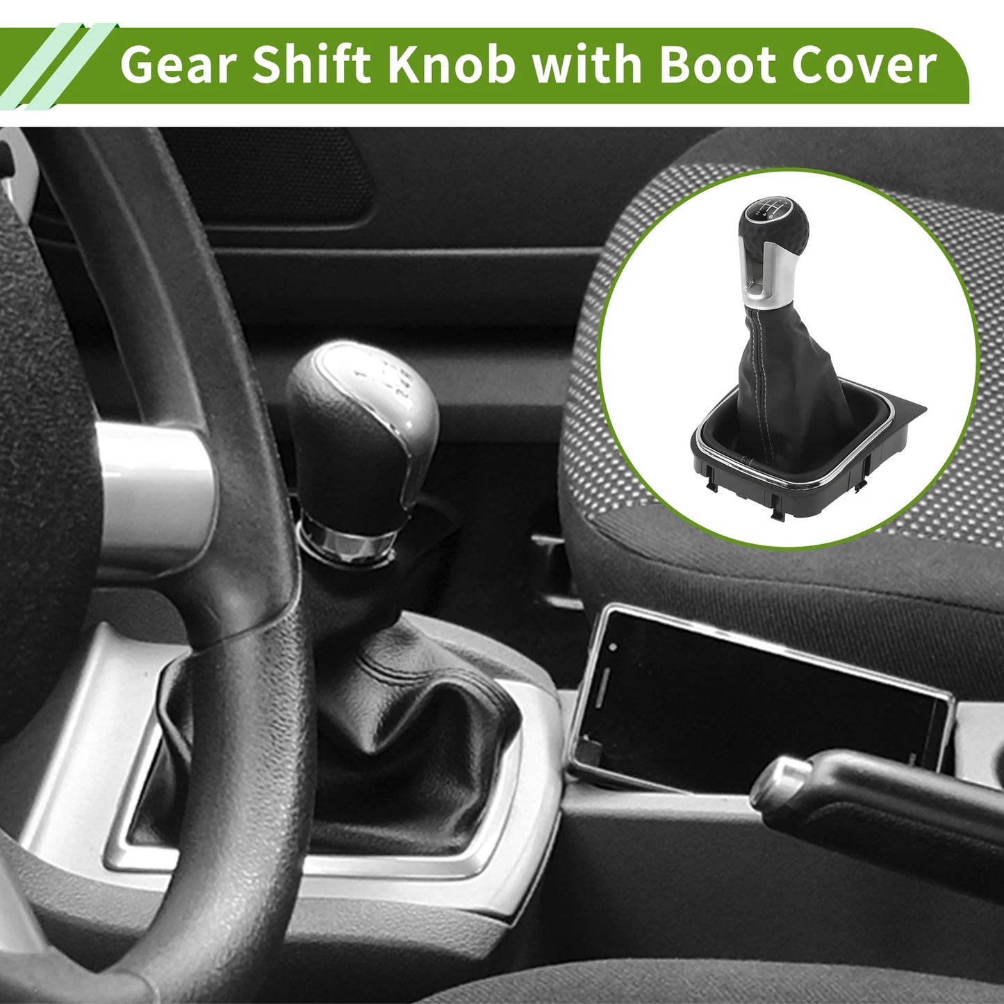 6 Speed Gear Shifter Knob with Cover for VW Golf MK5 (2004–2009)