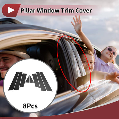 Door Pillar Window Trim for Nissan Murano (2015–2023) Black Carbon Fiber