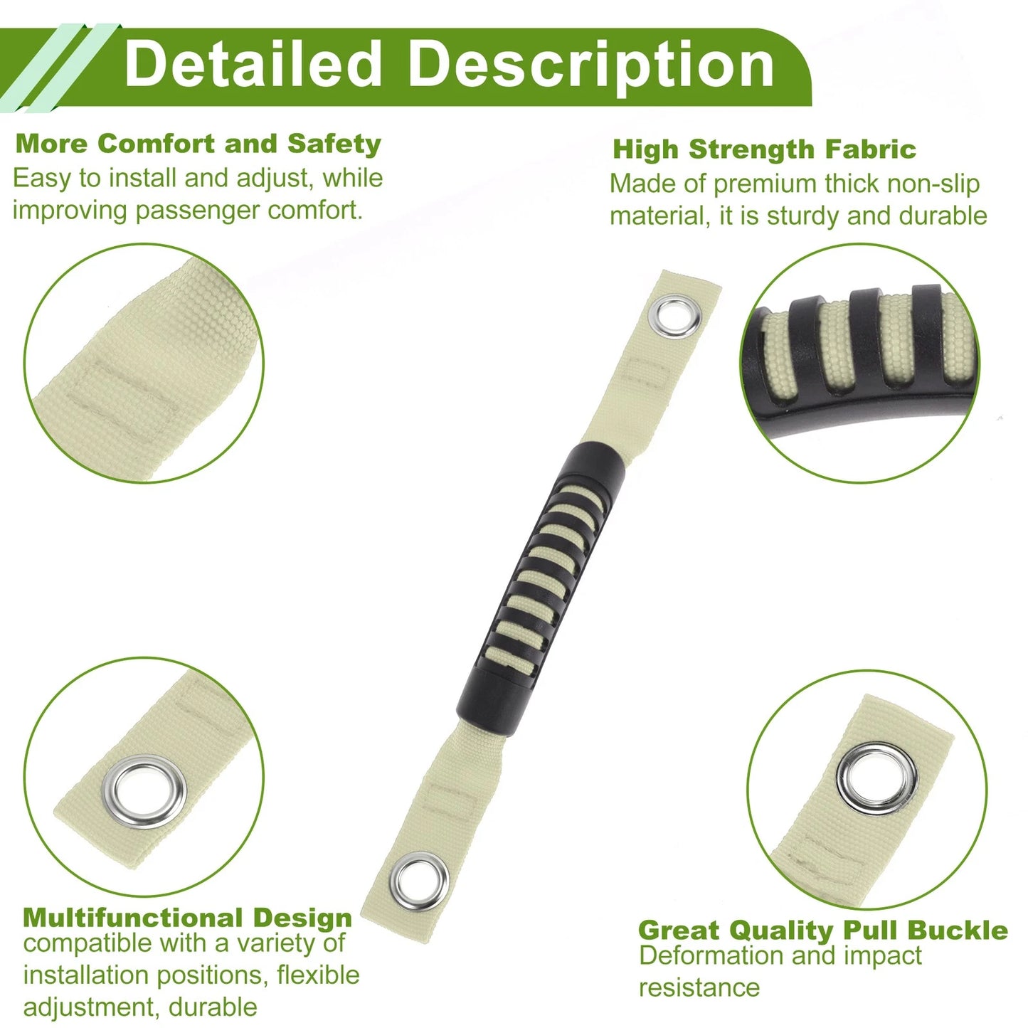 Roll Bar Grab Handles for Jeep Wrangler (2018–2030) Black Beige