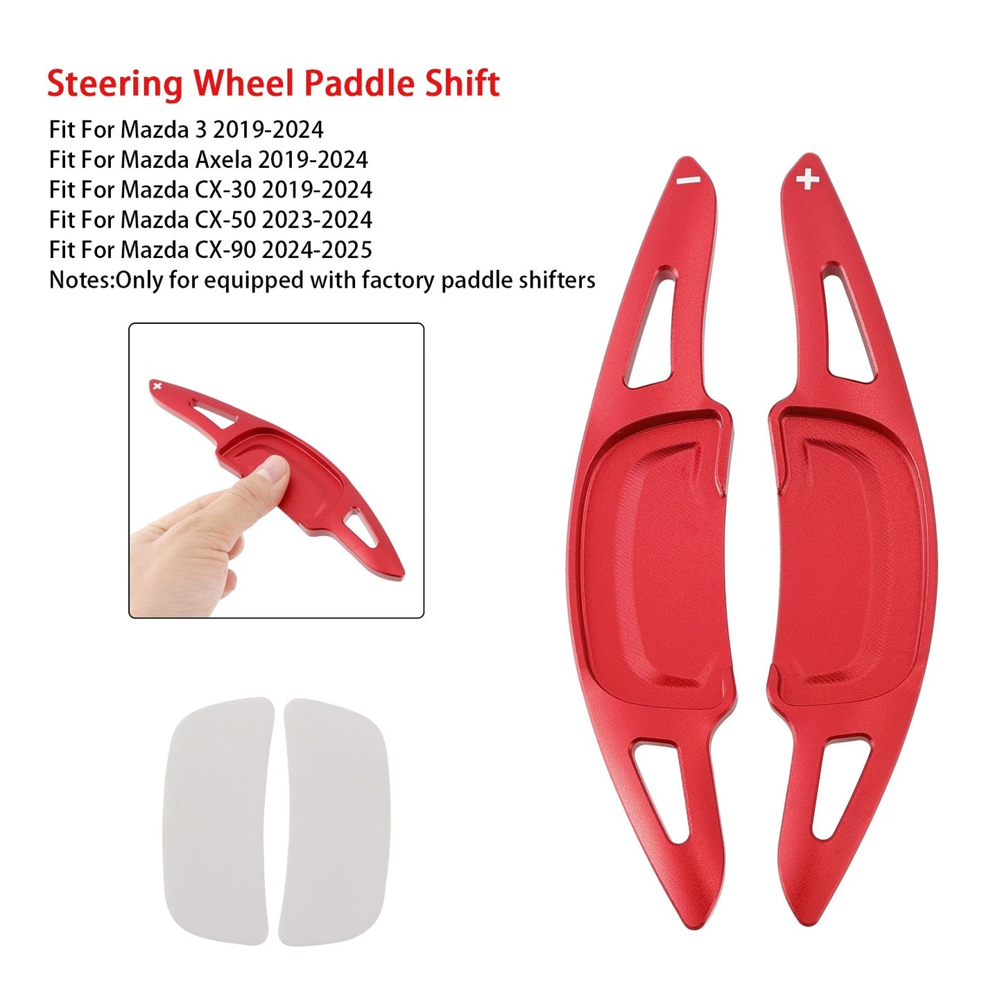 Aluminum Shift Paddles for Mazda 3 CX-30 (2020–2023) - Red