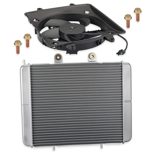 Aluminum Radiator & Cooling Fan for Polaris Sportsman (2002–2006)