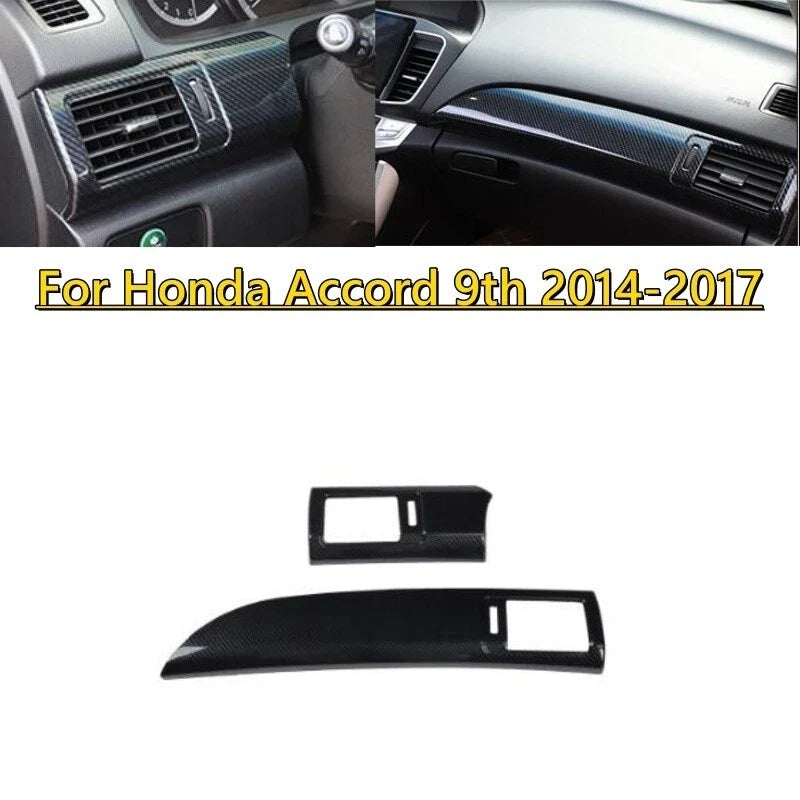 Carbon Fiber Style Central Console Panel Cover for Honda Accord (2014–2017)
