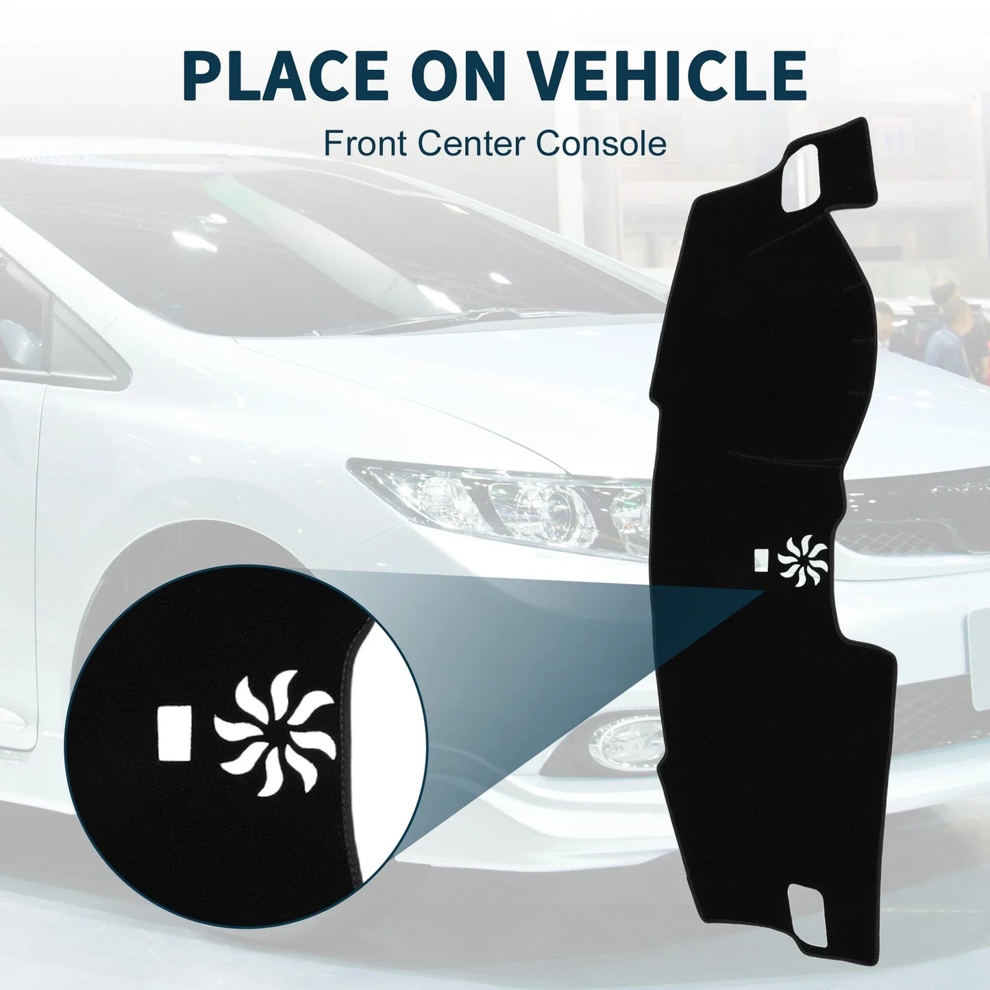 Dashboard Cover Mat for Honda Civic FL5 (2022-2024) Sun Protector Pad Black
