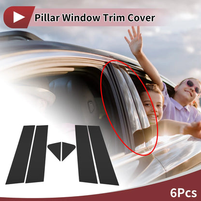Door Pillar Window Trim for Chevrolet Trailblazer Black Front Rear (2002-2009)