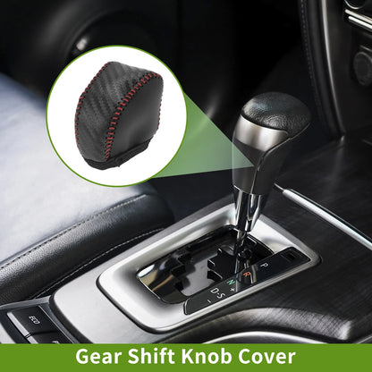 Car Gear Shift Knob Cover for Lexus NX250 2022-2023 Black Carbon Fiber Red