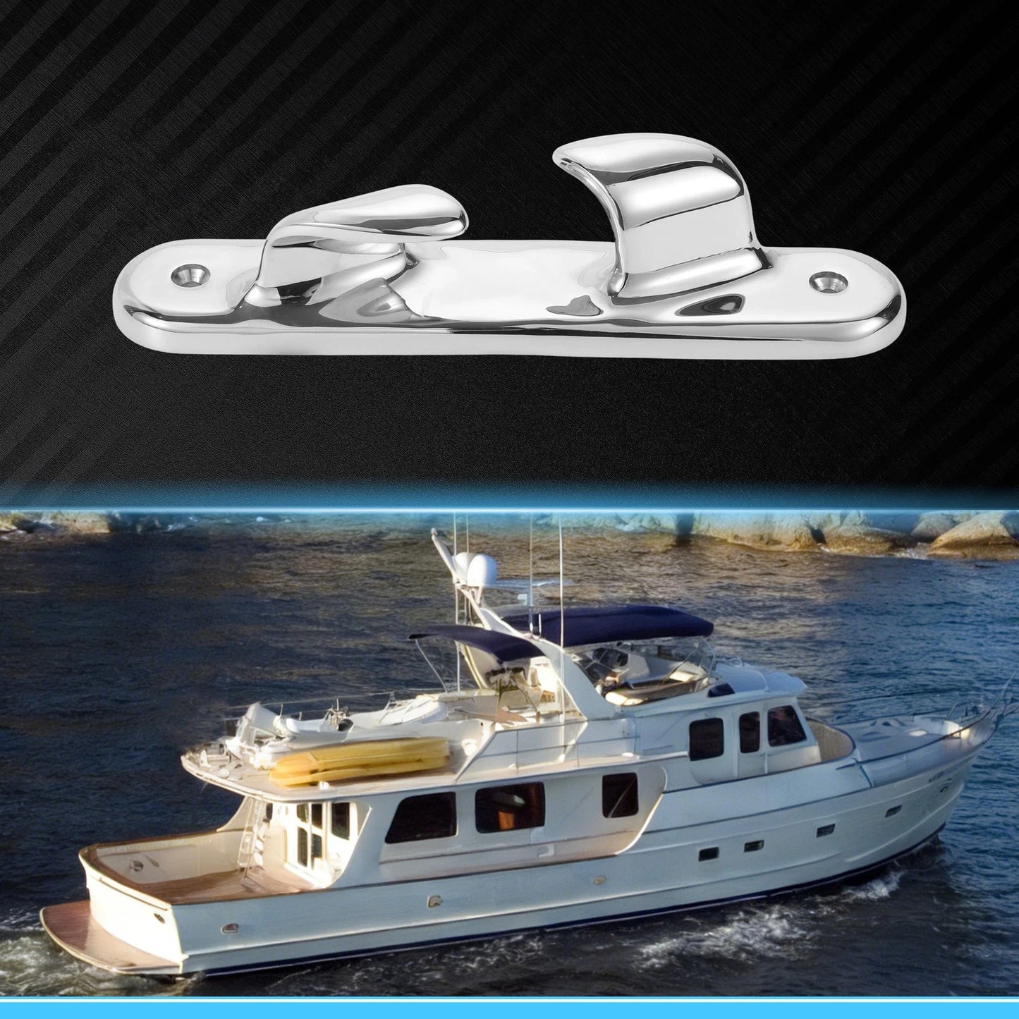 316 Stainless Steel Boat Bow Chock Cleat for Left Side (204 mm) 1pc