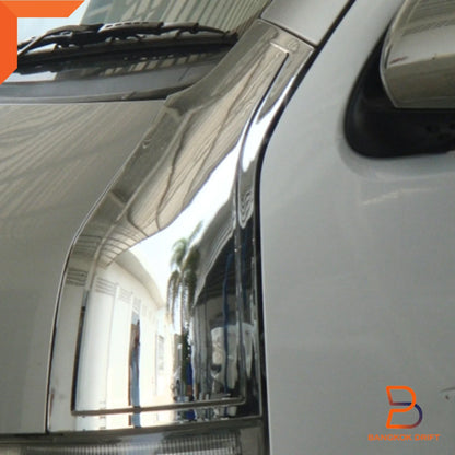 Chrome Front Side Hood Body Cover Trim for Toyota Hiace Commuter (2005-2019)