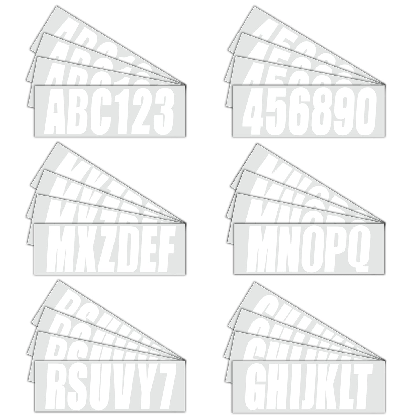 Set of 4 Custom Boat Registration Numbers Decals A-Z & 0-9
