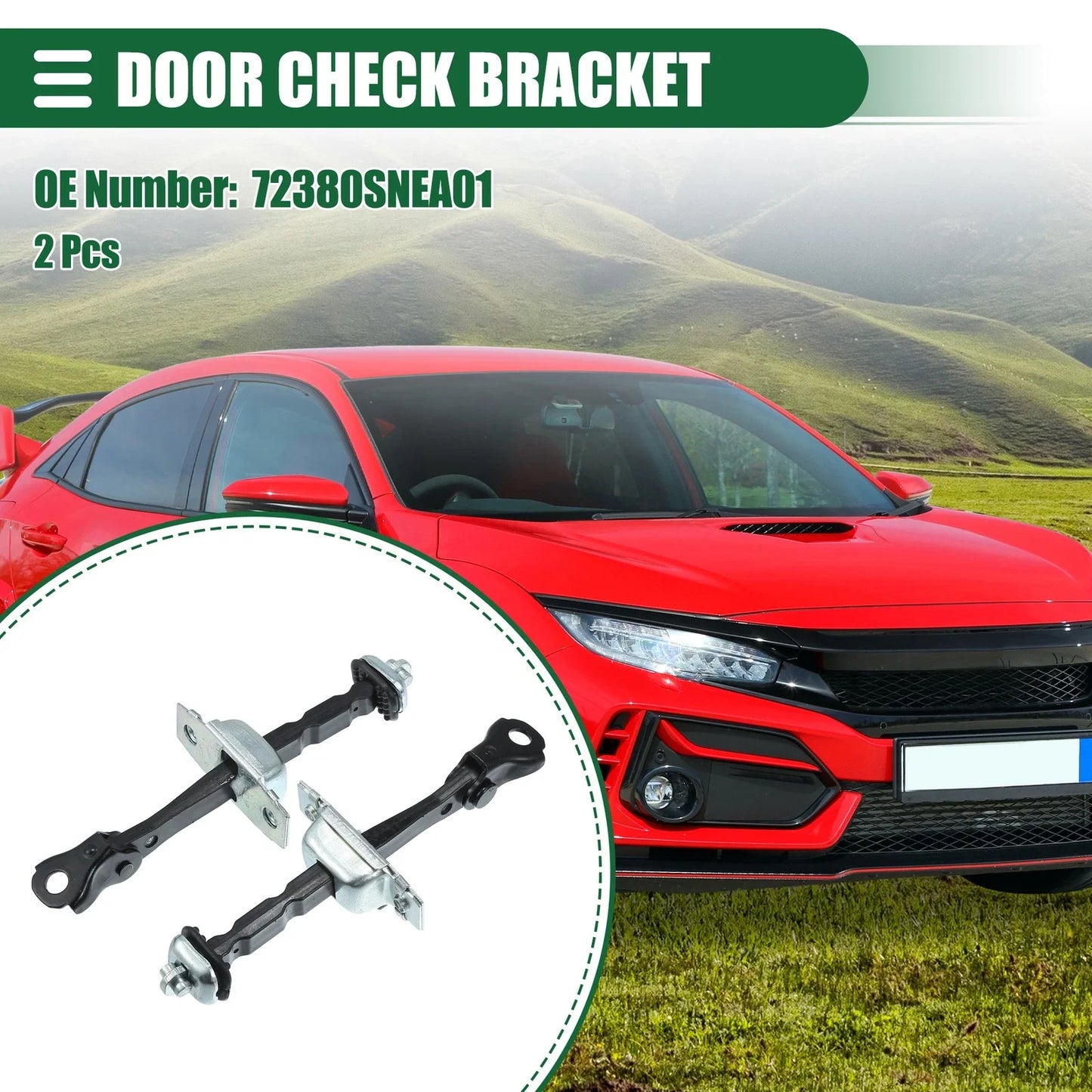 2 x Right Door Check Strap Assembly for Honda Civic (2006-2011)