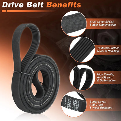 Serpentine Drive Belt for Nissan Quest Pathfinder Murano Maxima (2004–2019) 117206TA0A