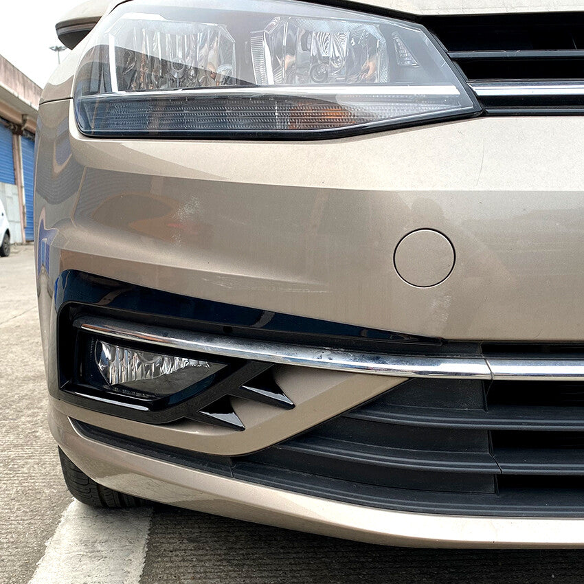 Gloss Black Front Bumper Grille Fog Light Cover Trim for Golf TSI MK7.5 (2017–2020)
