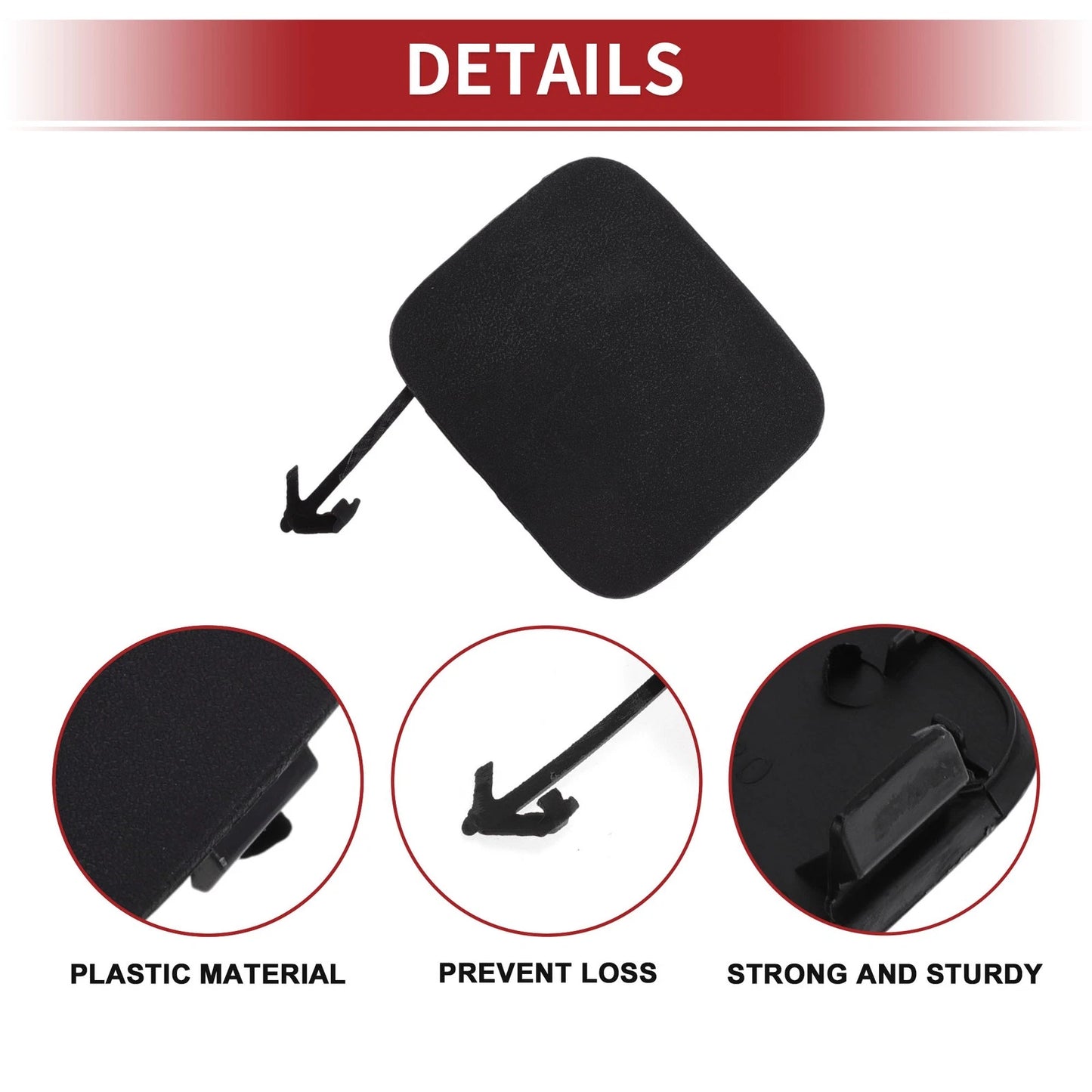 Rear Tow Hook Cover Cap for Toyota Prius (2016–2018) No. 5216947020 Black