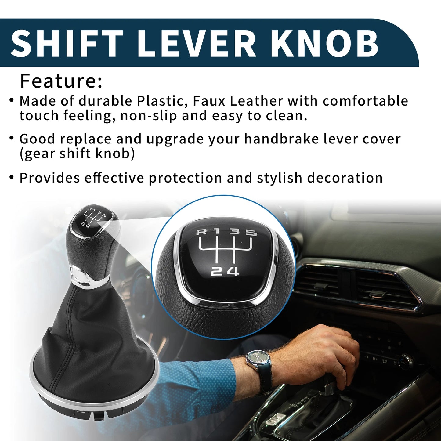 5 Speed Gear Shift Knob with Cover No. 6Y0711113H for Skoda Fabia I (1999–2008)