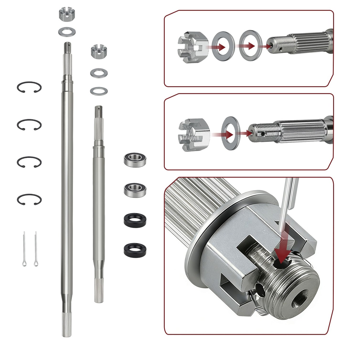 Rear Axle Shaft & Bearing Seal Kit for EZGO Freedom RXV (2014)