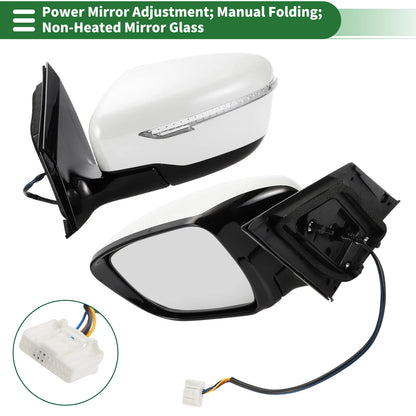 Left Side Door Mirror for Nissan Murano (2015–2020) Manual Folding White