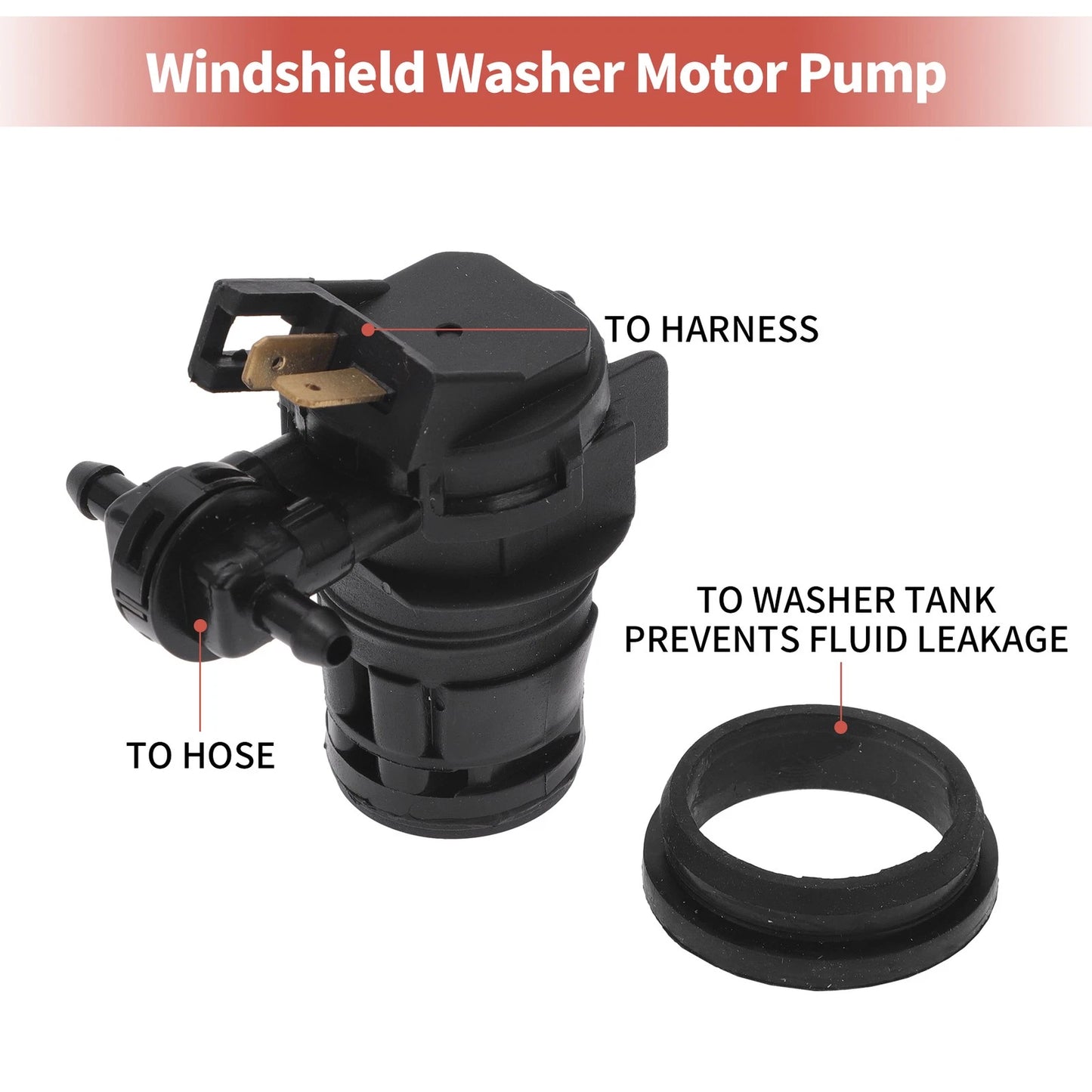 Windshield Washer Pump w/ Grommet for Honda Odyssey