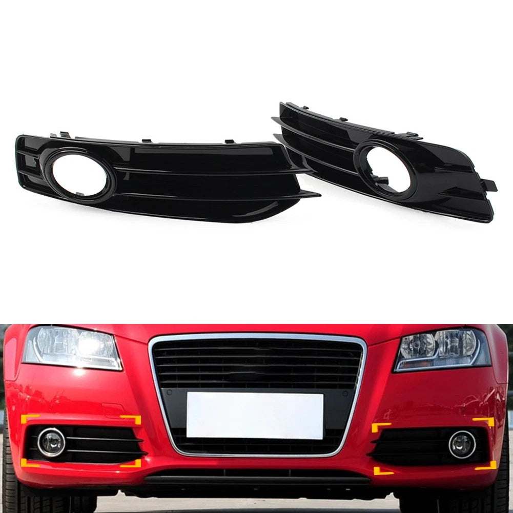 Front Bumper Honeycomb Mesh Fog Light Grille Cover for Audi