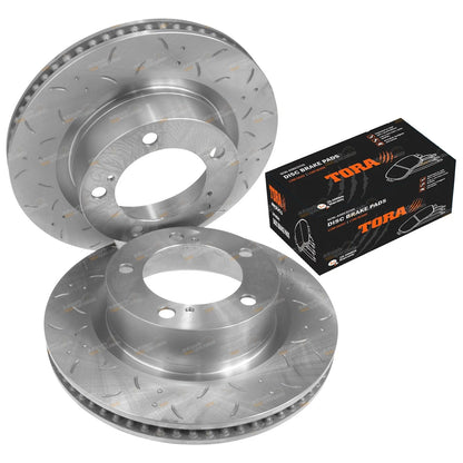 Dimpled & Slotted Disc Brake Rotors & Pads for Landcruiser 200 Series (2008–2021)