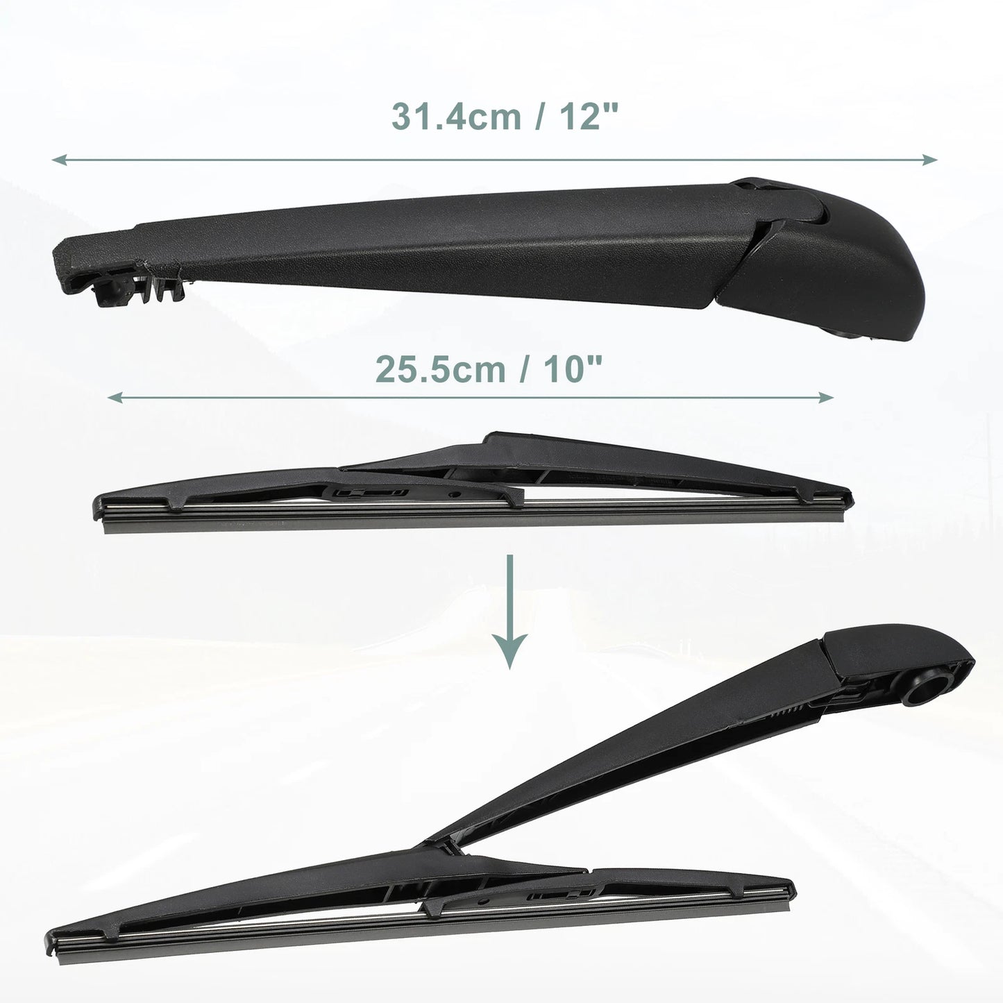 Set of 2 Rear Back Windshield Wiper Blade Arms for Lexus NX200T (2014–2017)